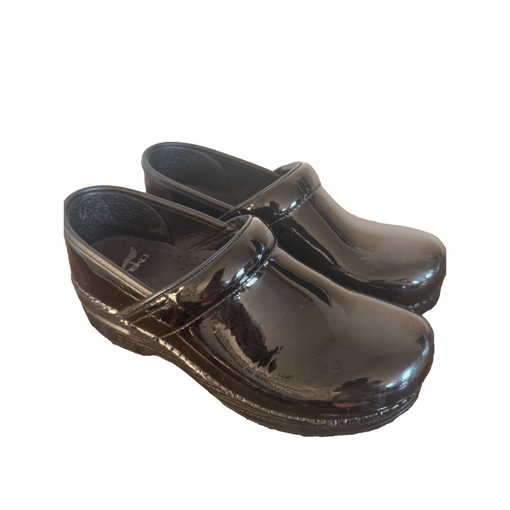 Dansko Black Patent Leather Professional Clogs Women's EU 37 US 6.5-7